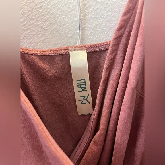 New Pink Suede Dress Mini Sleeveless Date Night Cocktail Spring Summer - Picture 11 of 11